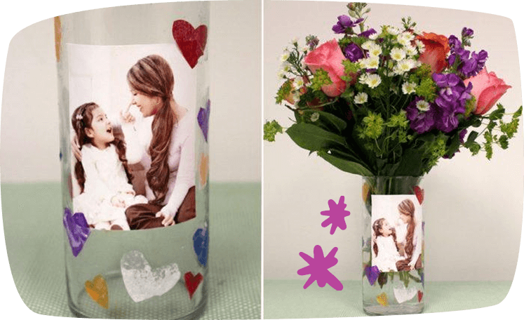 Vaso de flores personalizado com foto
