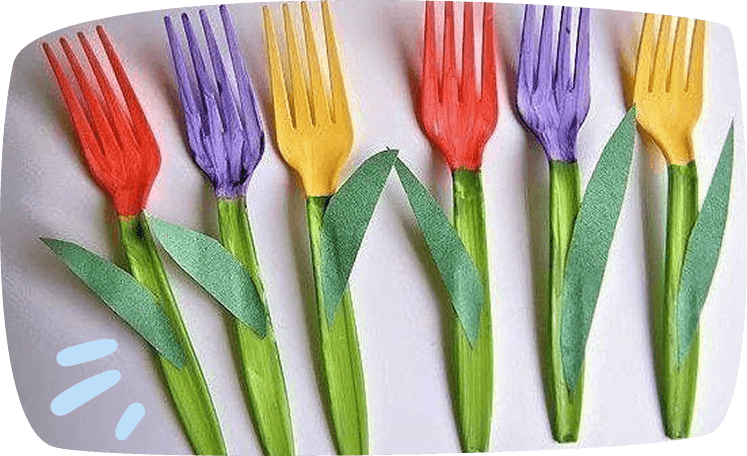 Tulipas feitas com garfos