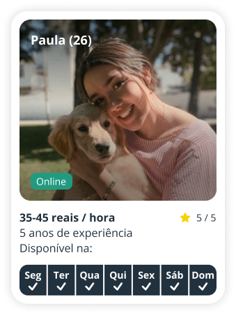 Perfil de babysitter da Paula, 26 anos, disponível na Sitly